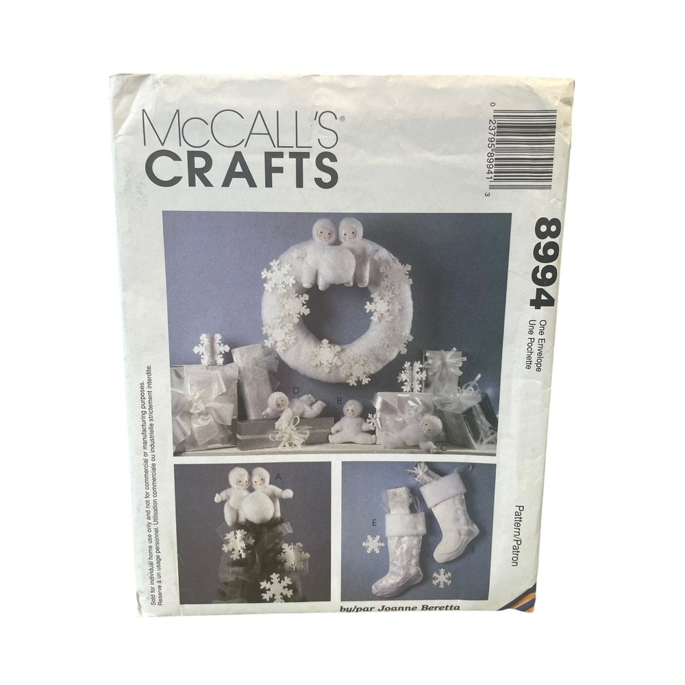 McCall's Crafts 8694 Snow Babies Tree Topper Wreath Stocking Ornaments